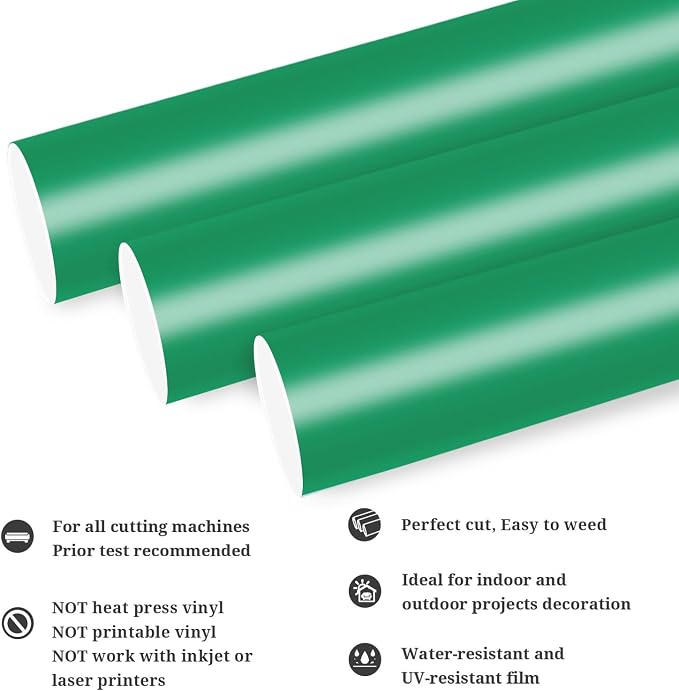 TECKWRAP Permanent Adhesive Vinyl 12" x 10ft, Matte Kelly Green - Image 2