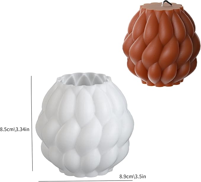 3 Pack Spiral Ball Cylinder Soap & Candle Mold - Image 4