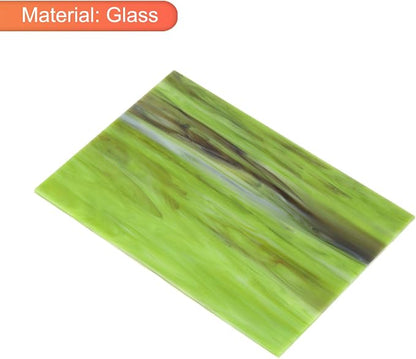 MECCANIXITY 2 Pcs Stained Glass Sheet Mosaic Tile 7.9 Inch x 5.9 Inch Army - Image 3