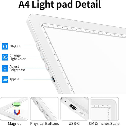 TOHETO A4 Light Board with Bag for Diamond Painting, Super Bright Magnetic - Image 6