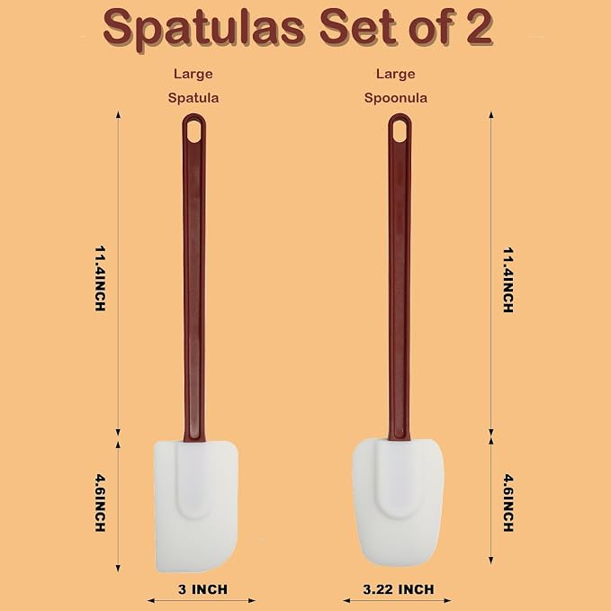 16.5 INCH Silicone Spatulas Heat Resistant Heavy Duty Rubber Spatulas - Image 2