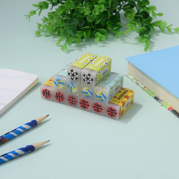 18 Pack Kawaii Ball Erasers for Kids, Colorful Jelly Erasers for School - Image 3