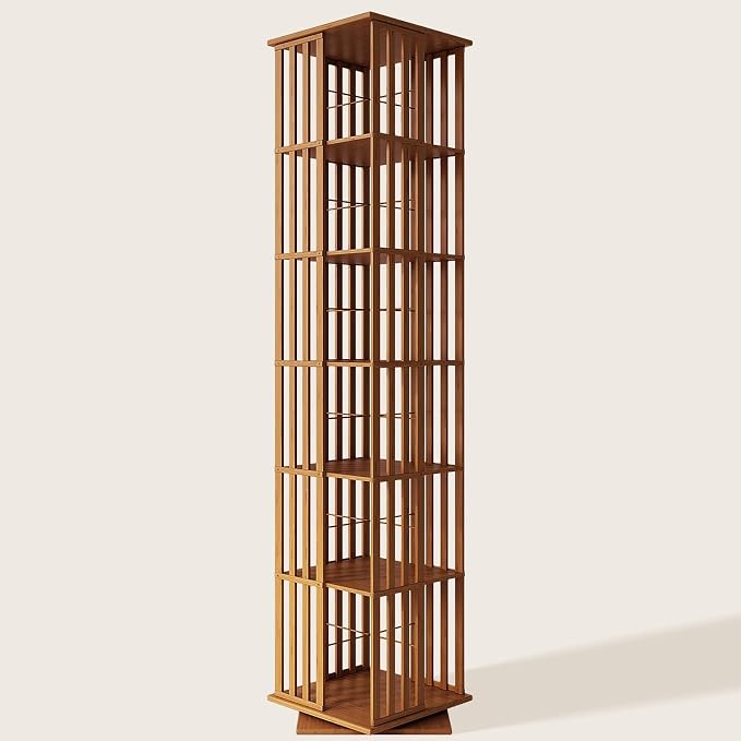 XIMN 360° Rotating Bamboo CD/DVD Shelf by ModernLivingPerfected