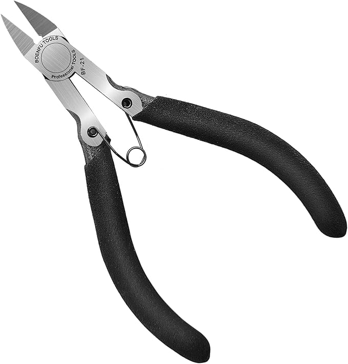 BOENFU 5 inch Precision Flush Cutters Multi-functional Wire Snips, Electronics by BOENFU