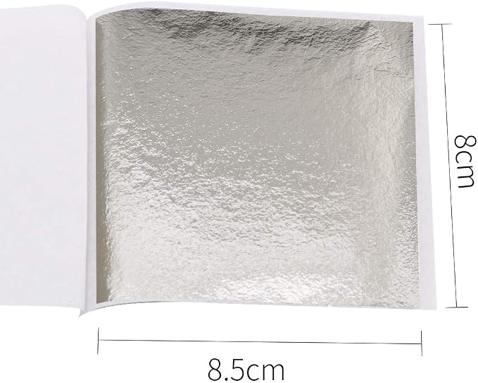 KINNO Gold Leaf Sheets for Art, 100 Sheets Light Champagne Silver Foil - Image 2