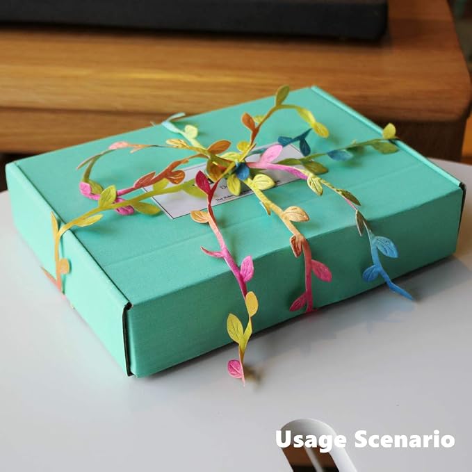 BASOKAN Colorful Rainbow Leaves Leaf Ribbon Trim Rope - Image 5