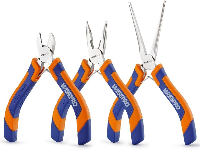 3 PCS Mini Pliers Set, Jewelry Pliers Kit by WISEPRO