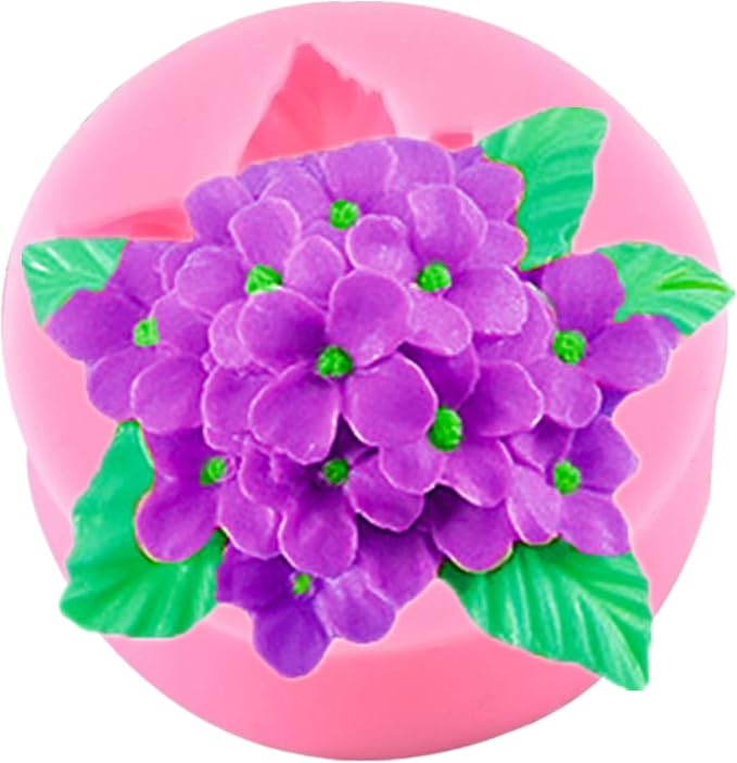 Lilac Fondant Silicone Mold Flower Chocolate Cake Candy Baking Mold Candle Soap by Anktily