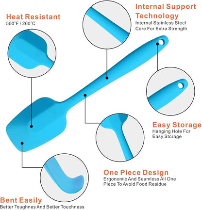Silicone Spatulas Set, Rubber Spoon Spatula Heat Resistant Spoonula One Piece - Image 5