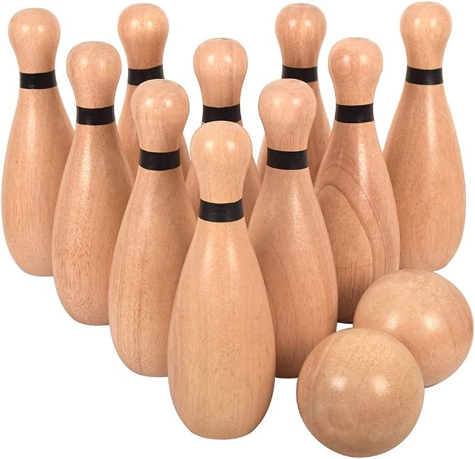 NI-ROU Outdoor Giant Lawn Bowling Games Rubber Wooden Lawn Set Fun Sports Games by Unknown