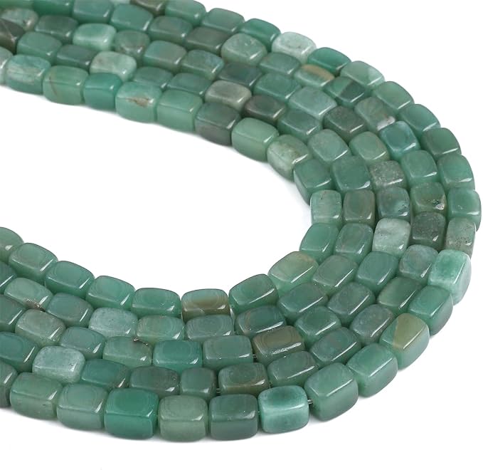 Natural Green Aventurine Cuboid Stone Loose Semi Gemstone Beads - Image 6