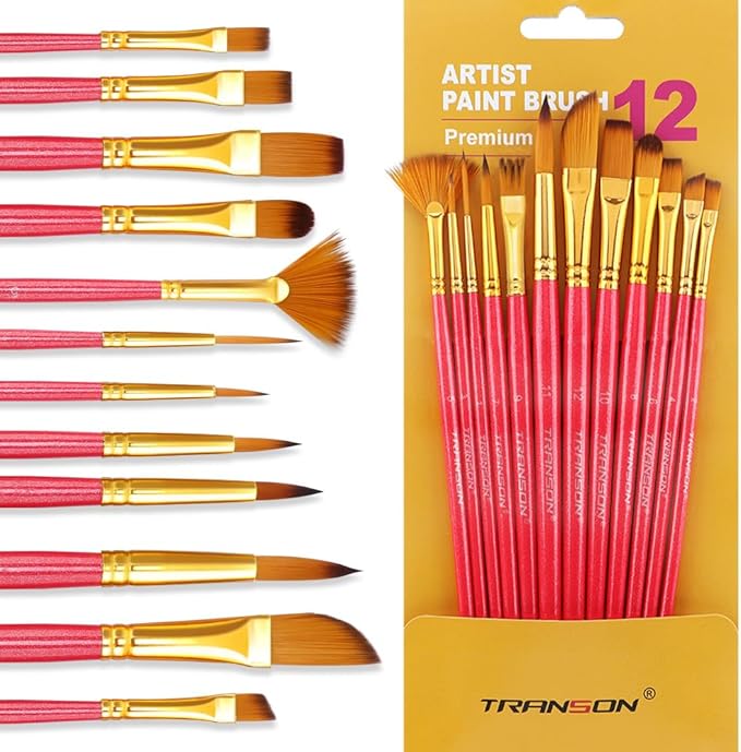 Transon Artist Paint Brush Set of 12 by Transon