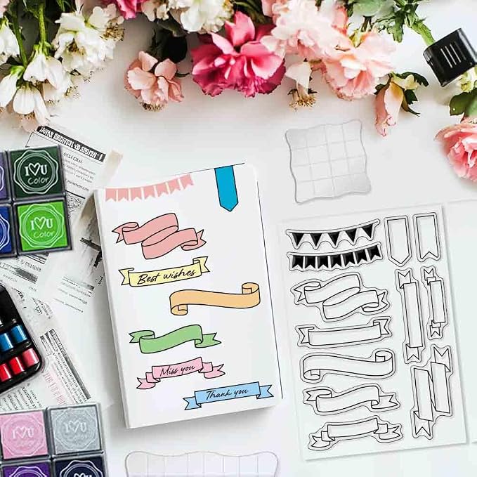 29 Pcs Journal Stamps for Crafting Card Making Supplies Set Include 3 Acrylic - Image 7