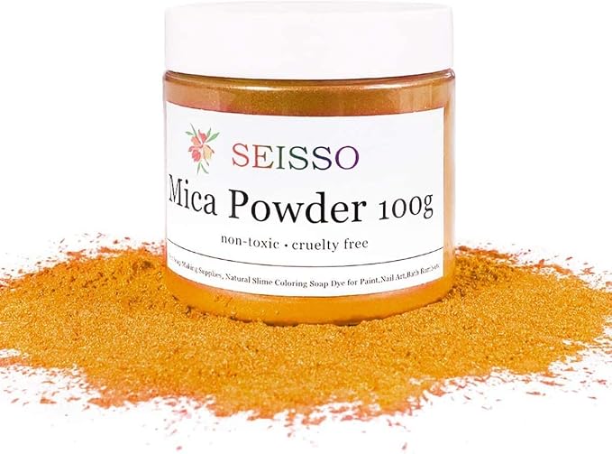 Gold Mica Powder for Epoxy Resin 3.5 oz /100g Powdered Pigment for Soap - Image 2