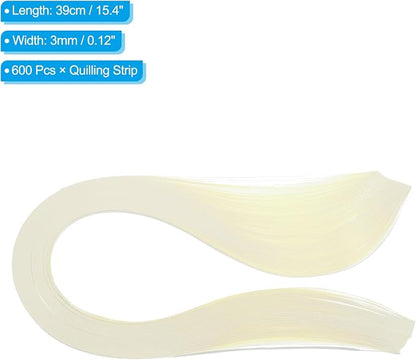 PATIKIL 600pcs Quilling Strips Paper 1/8" 39cm Origami Paper Quilling Strip - Image 2