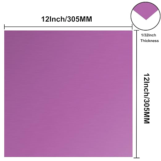 Anodized Aluminum Sheet Metal 12 x 12 x 1/32 Inch Purple Metal Plates - Image 3