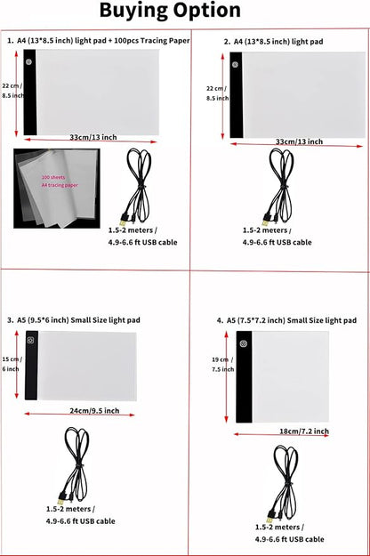 Ultra-Thin Portable A4 LED Light Box Tracer w/USB Cable Dimmable Brightness LED - Image 7
