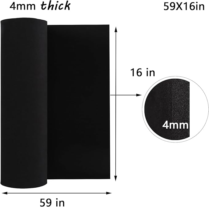 AMZQNART EVA Foam 4mm, Cosplay Foam 16x59 inch Black, High Density 90 kg/m³ - Image 2