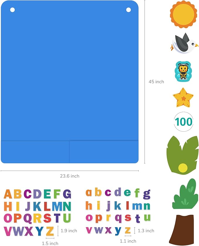 CHEFAN Felt Letter and Number Tree, Coconut Tree Alphabet Game, Felt Story - Image 2