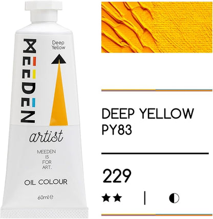 MEEDEN Artist Grade Oil Paint: Deep Yellow - 60ml/2oz Tube - Professional Art - Image 2