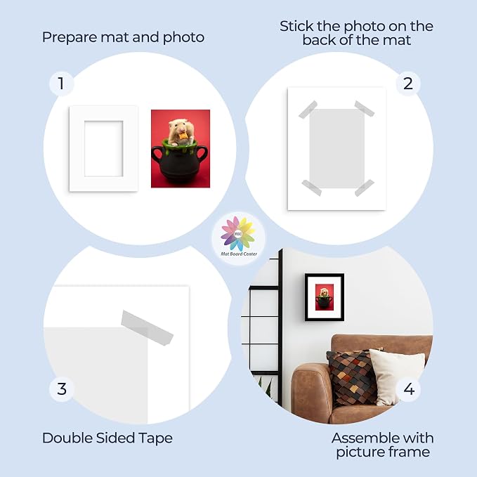 Mat Board Center, 8x10 for 5x7 White Mats - Image 5