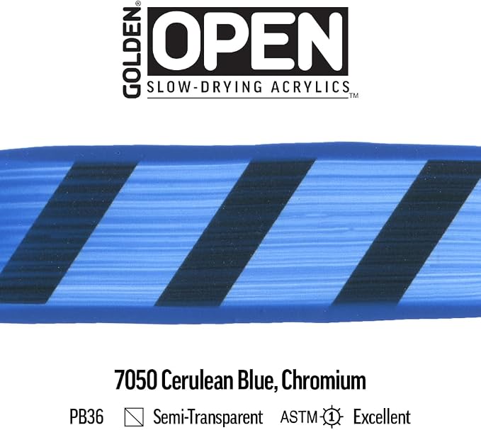 OPEN Slow-Drying Acrylics by GOLDEN, Cerulean Blue Chromium, 2 fl oz. tube - Image 6
