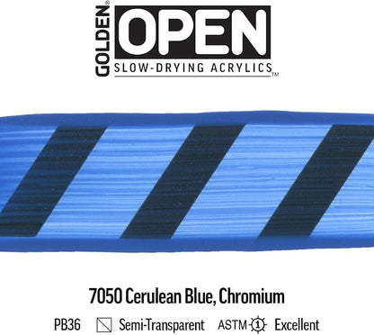 OPEN Slow-Drying Acrylics by GOLDEN, Cerulean Blue Chromium, 5 fl oz. tube - Image 6