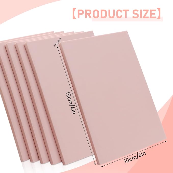 6 Pack 4"x6" Pale Pink Rubber Stamp Carving Blocks Rubber Carved Brick - Image 5