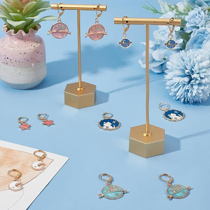 SUNNYCLUE 1 Box 20Pcs Stitch Markers Crochet Stitch Marker Cute Planet Moon - Image 4