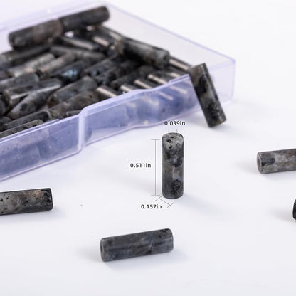 Natural Black Spectrolite Cylinder Tube Beads 4x13mm 38cm/str Loose Semi - Image 3