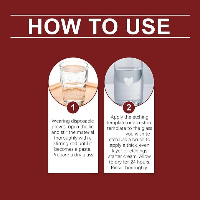 10oz Frosted Etch Starter Kit for Glass, Glassware Etching Kit Creates - Image 9
