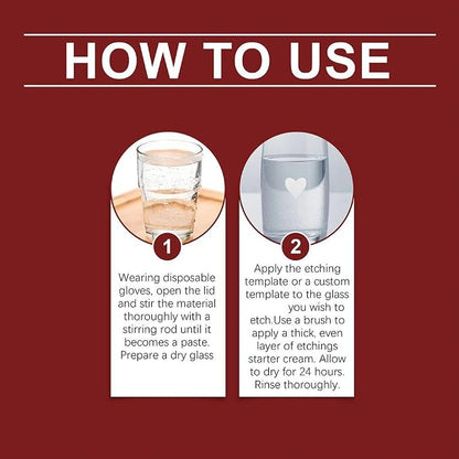 10oz Frosted Etch Starter Kit for Glass, Glassware Etching Kit Creates - Image 9