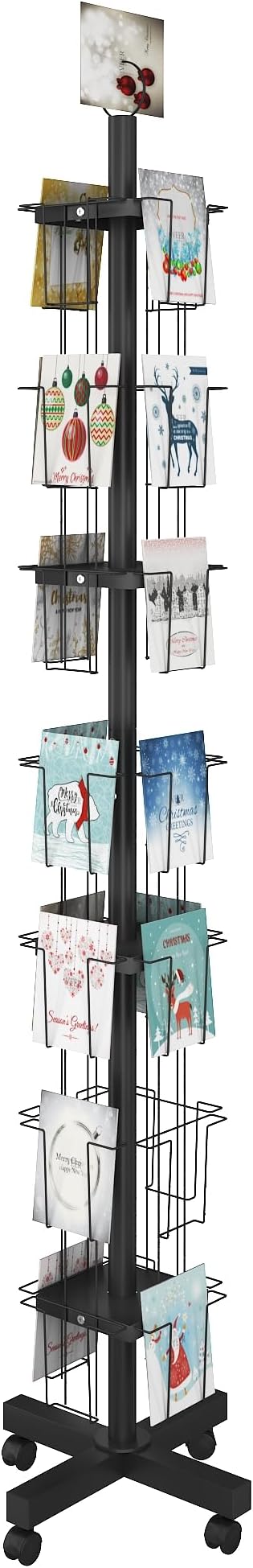 28 Pockets Countertop Rotating Greeting Card Rack, 7 Tier magazine Display by Kroey