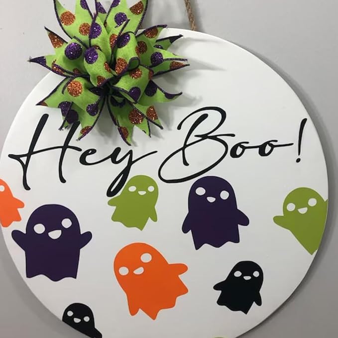 Halloween Stencils for Painting on Wood 12” Large Halloween Stencil Hey Boo - Image 5