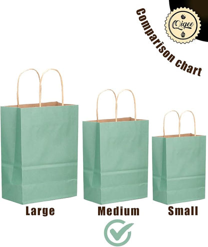 qiqee 32-Packs Light Blue Paper Gift Bags - Image 3