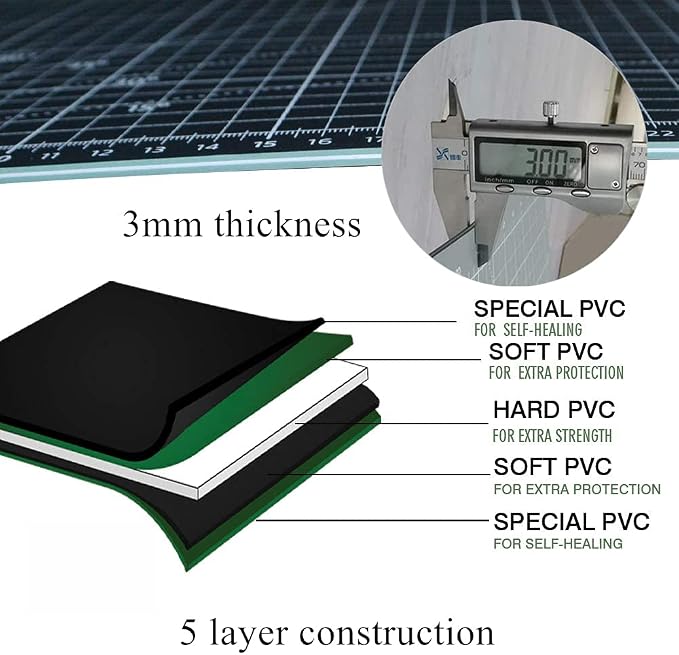 HEADLEY TOOLS 18" x 24" Thickened Self Healing Cutting Mat, A2 Rotary Cutting - Image 3