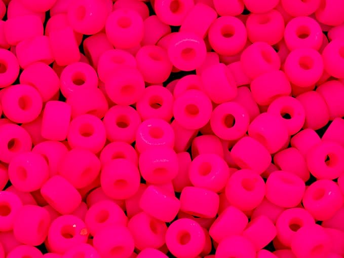 1.76 oz Mix of Big Pony Bagel Czech Glass Beads, 6mm Semi Matte Neon Mix - Image 3