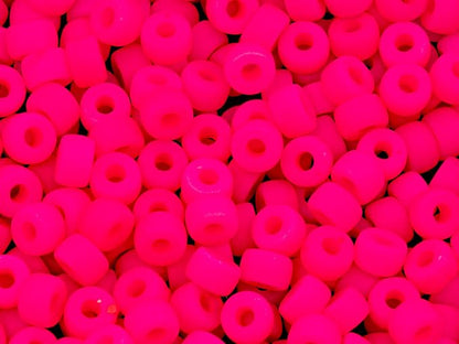 1.76 oz Mix of Big Pony Bagel Czech Glass Beads, 6mm Semi Matte Neon Mix - Image 3