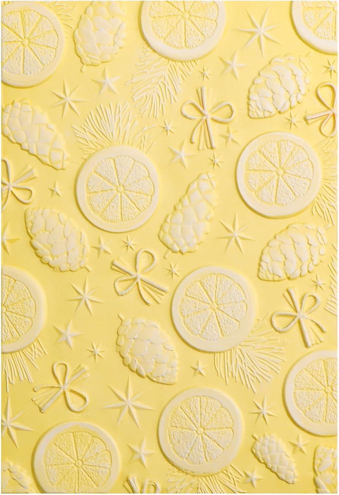 BAOFALI 3D Christmas Theme Plastic Embossing Folders Lemon Pine Nut by BAOFALI