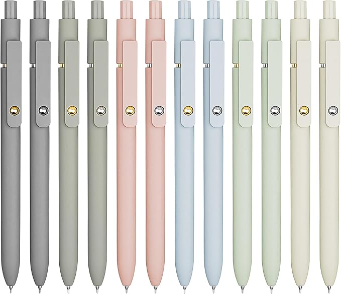 12 Pcs Gel Pens 0.5mm Quick Dry Black Ink Pens Fine Point Smooth Writing Pens by UIXJODO