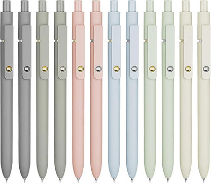 12 Pcs Gel Pens 0.5mm Quick Dry Black Ink Pens Fine Point Smooth Writing Pens by UIXJODO