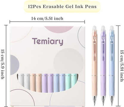 Temiary 10 Pcs Retractable Erasable Gel Pens, Fine Point 0.5 mm, Make Mistakes - Image 2