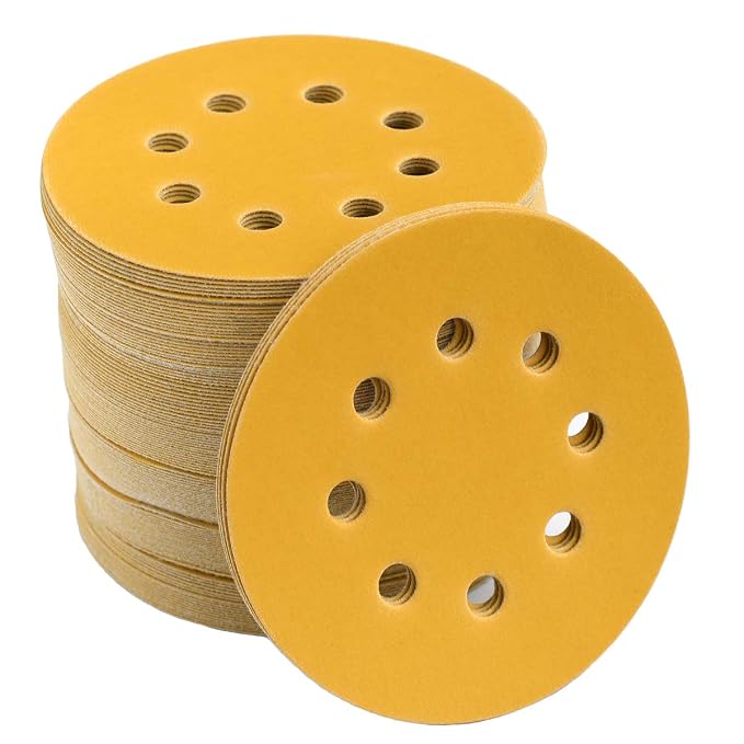 5-Inch 8-Hole Hook and Loop Sanding Discs 600-Grit Random Orbit Sandpaper by Aiyard