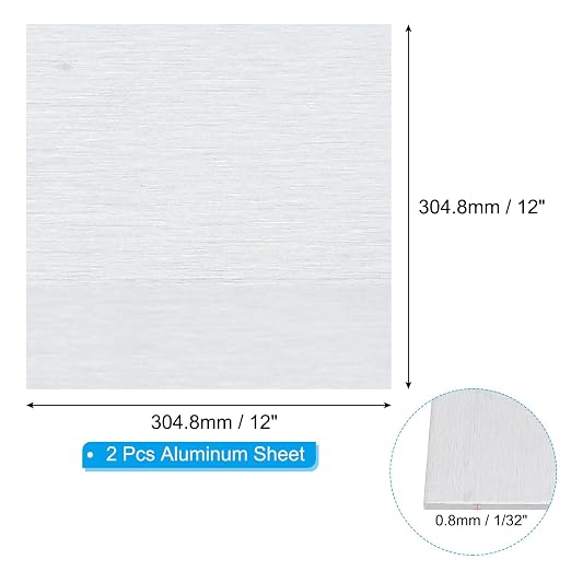 PATIKIL 6061 T651 Aluminum Sheet Metal 12 x 12 x 1/32 Inch 2Pcs Flat Plain - Image 2