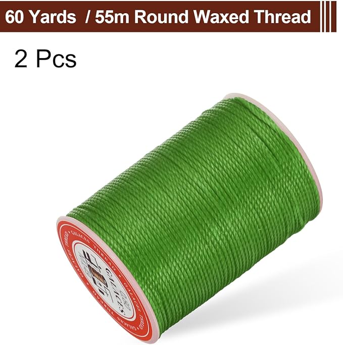 uxcell Round Leather Sewing Waxed Thread, 55m / 60 Yards Polyester Wax String - Image 3