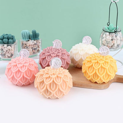 Nasturtium Ball Candle Silicone Mold Lotus Petal Flower Soap Mold - Image 5