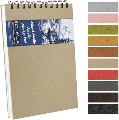 8.3x5.8 Sketch Book, Top Spiral Bound Sketch Pad, 60sheets 92lb/150gsm Bright by E-WEICHEN