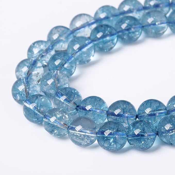120pcs 6mm Blue Topaz Crystal Quartz Natural Stone Round Loose Beads by NaturalStoneBeads
