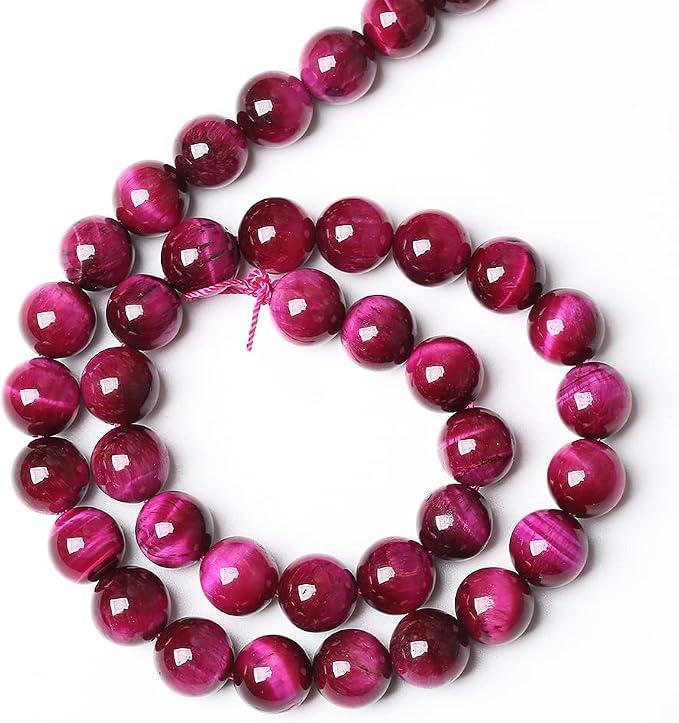 32PCS 12mm AAA Natural Rose Red Tiger Eye Agate Stone Round Loose Beads - Image 4
