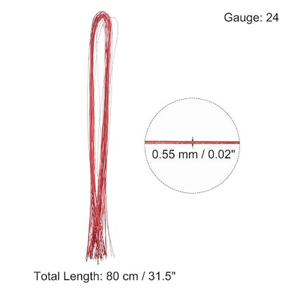PATIKIL 32 Inch 24 Gauge Floral Stem Wire, 3 Pack/120 Pieces Bouquet Stem Paper - Image 2